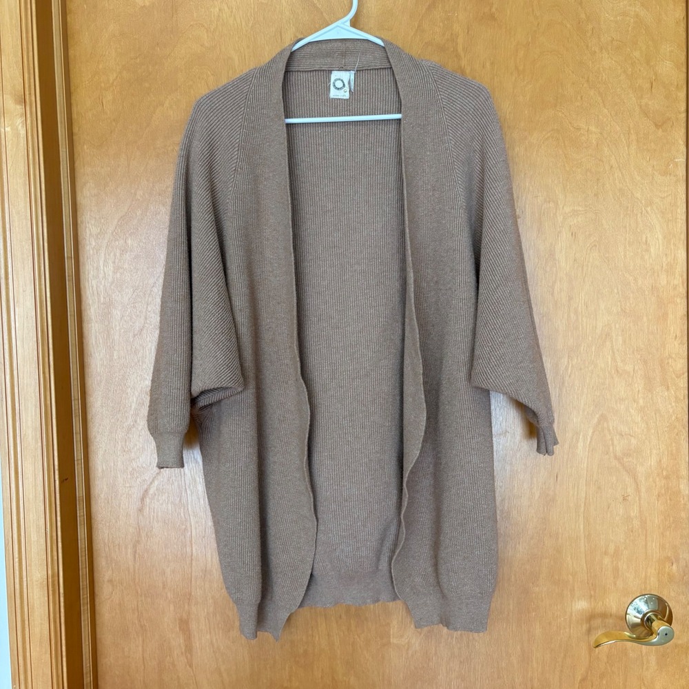 AKEMI + KIN‎ Beige Ribbed Kimono Cardigan Sweater One Size